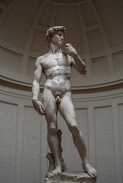 One of the marble sculptures by Michelangelo entitled David